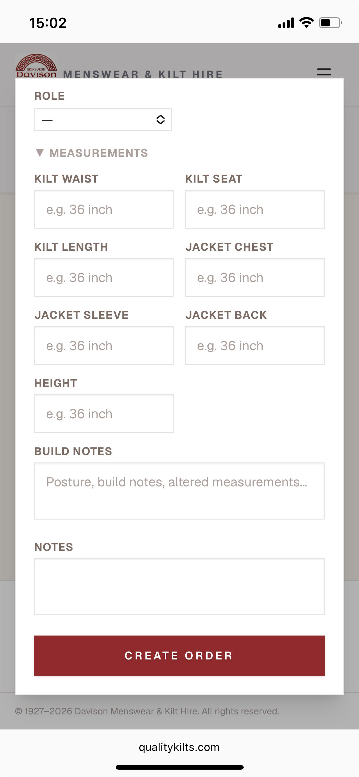 Mobile admin page with the Add Single Order button