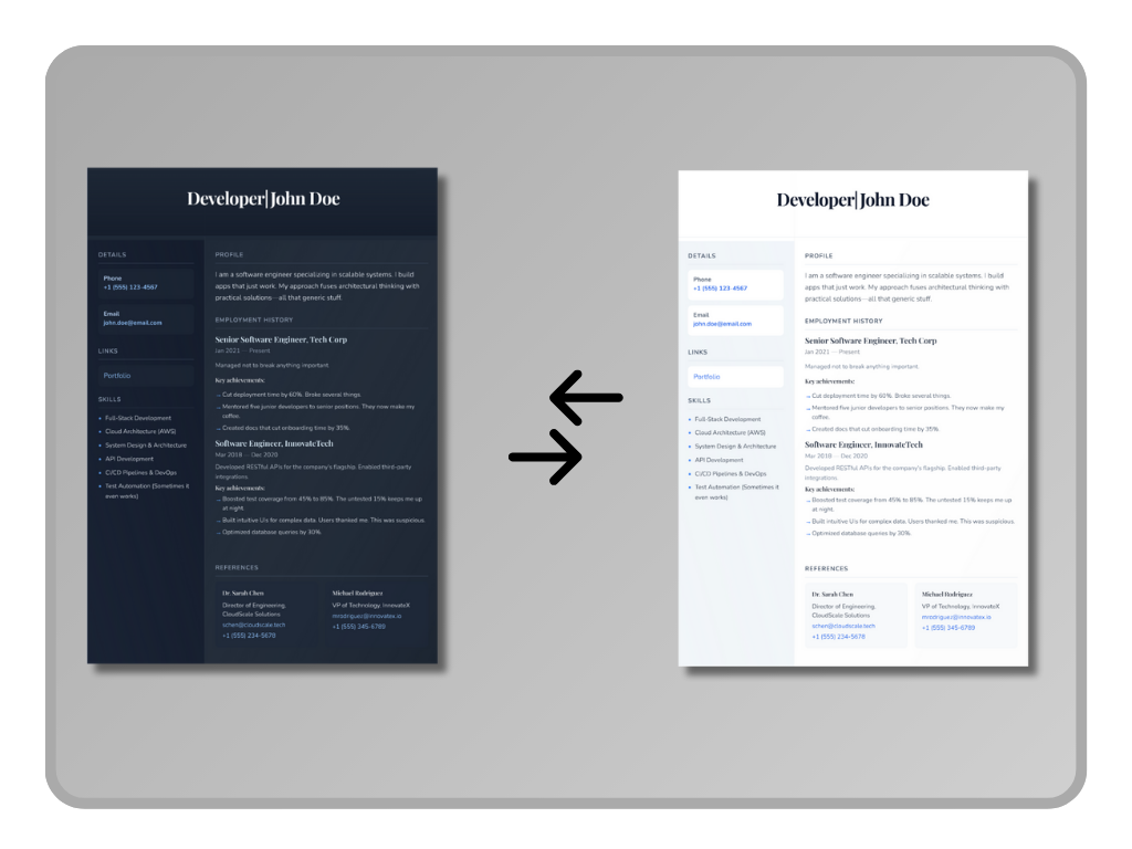 Markdown CV Generator Example