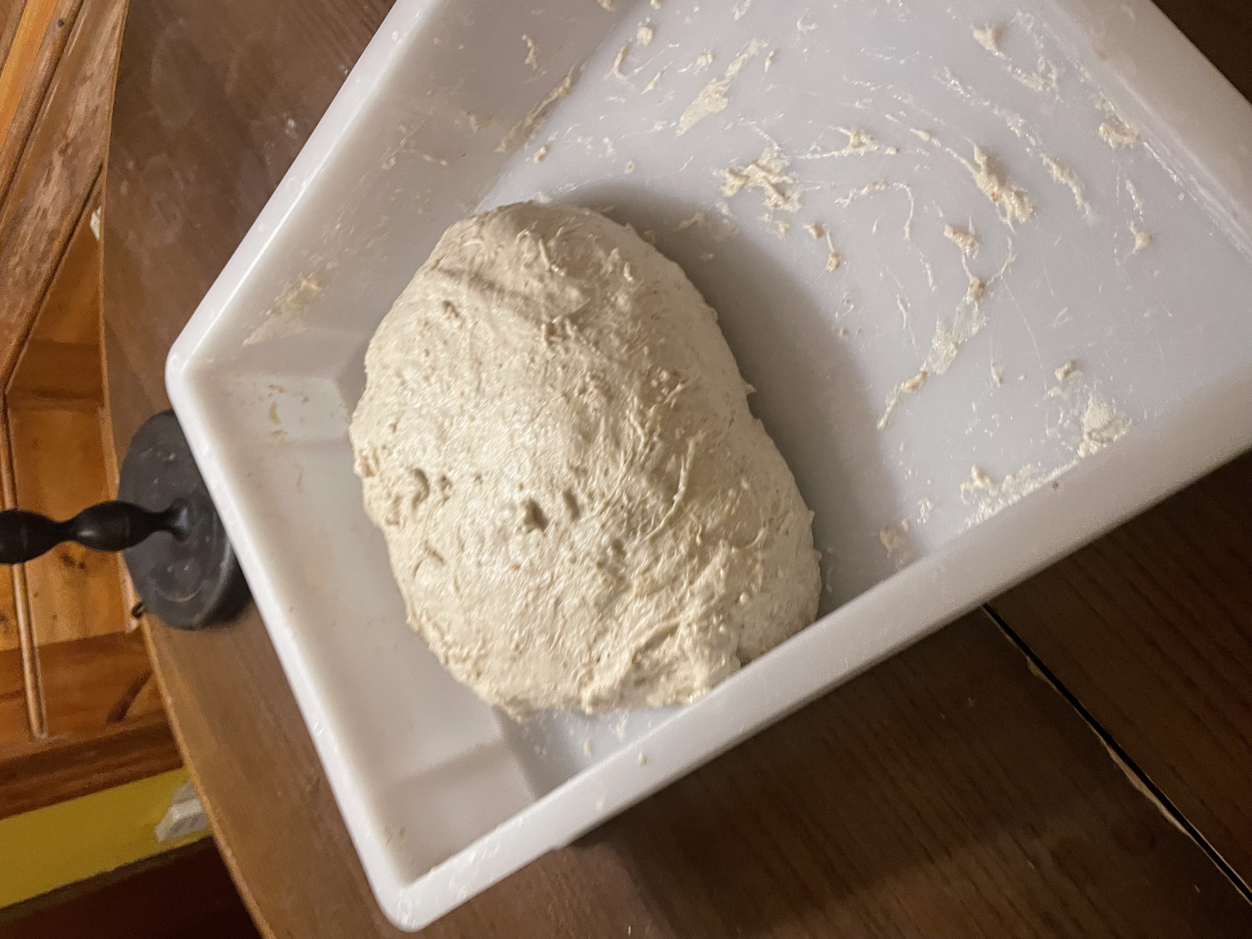 Final fold showing well-developed dough strength
