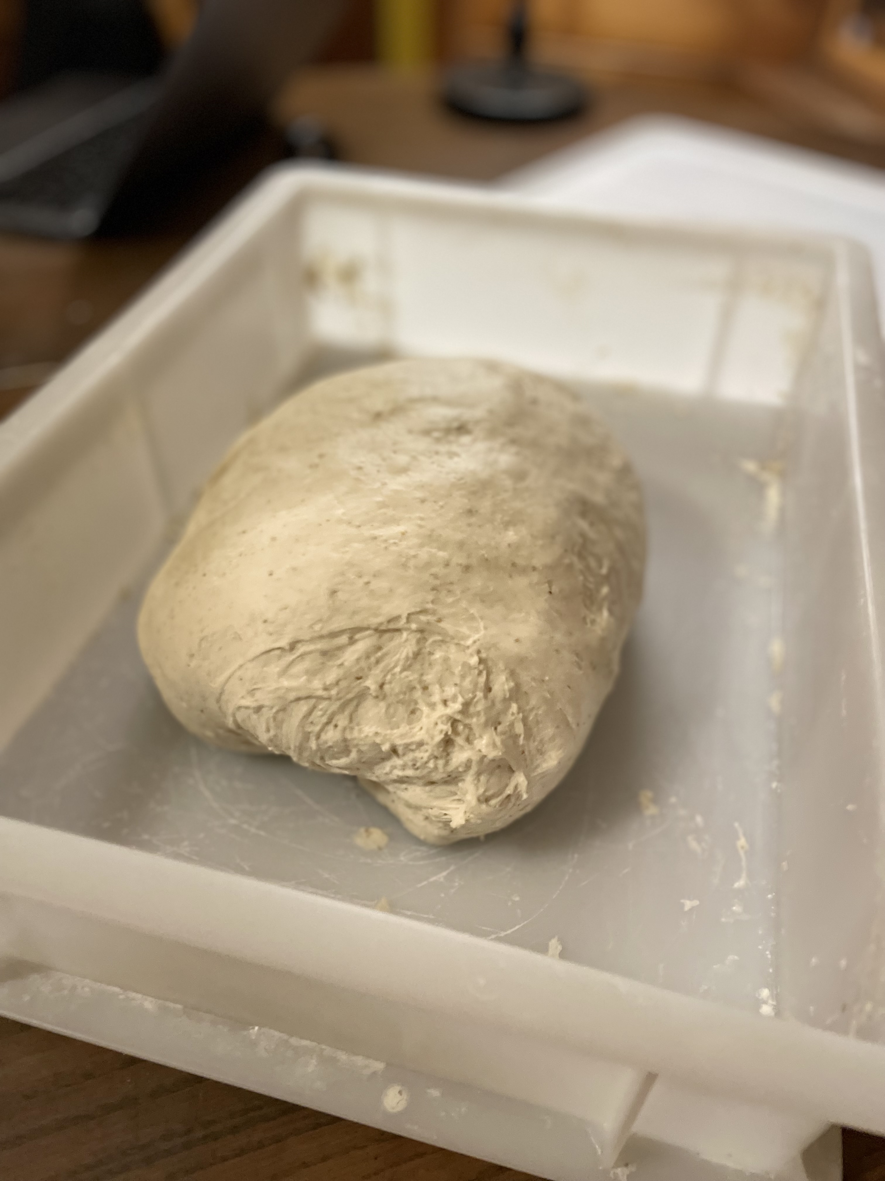 Final fold showing well-developed dough strength