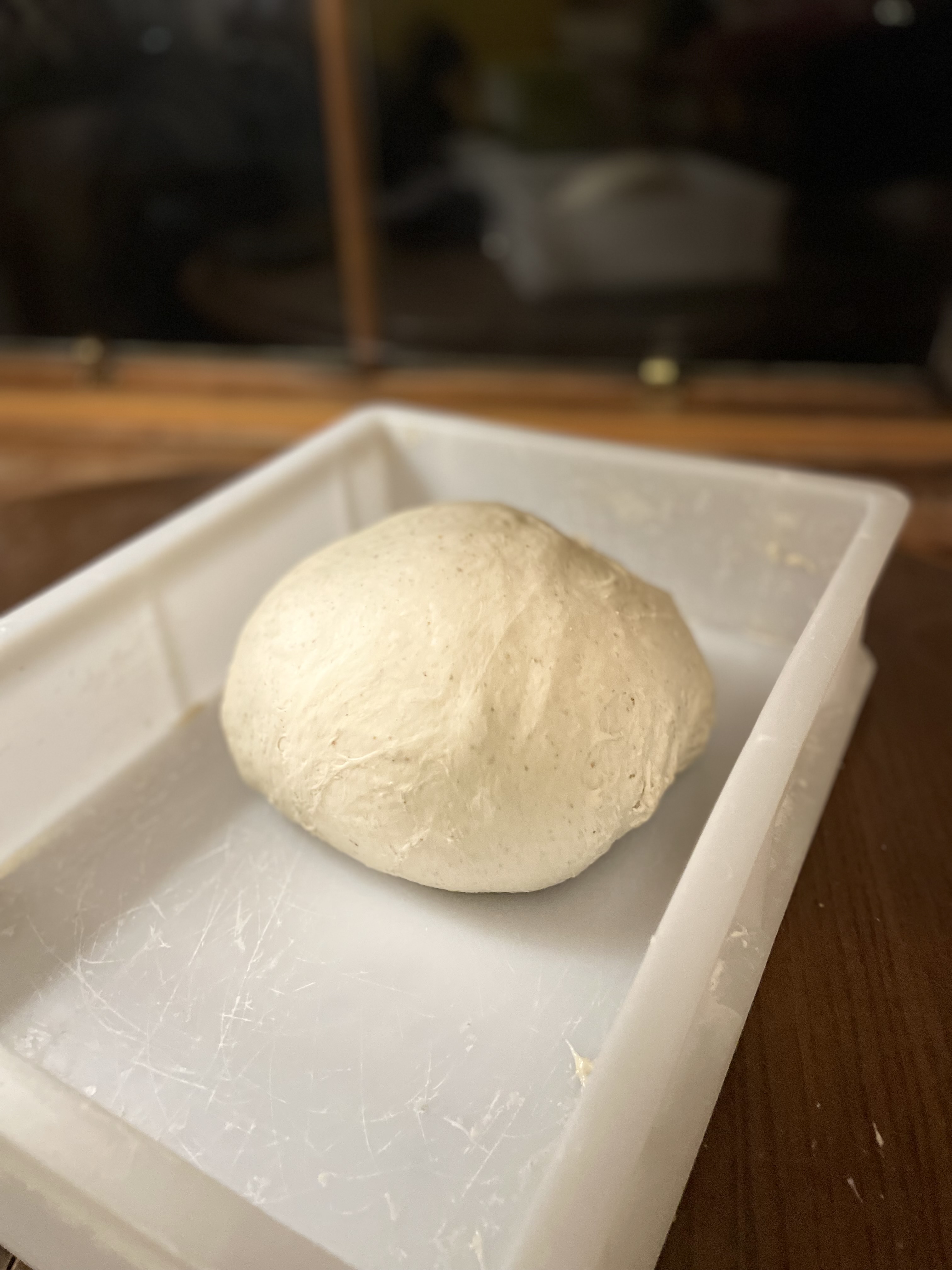 Well-developed dough with proper structure and elasticity